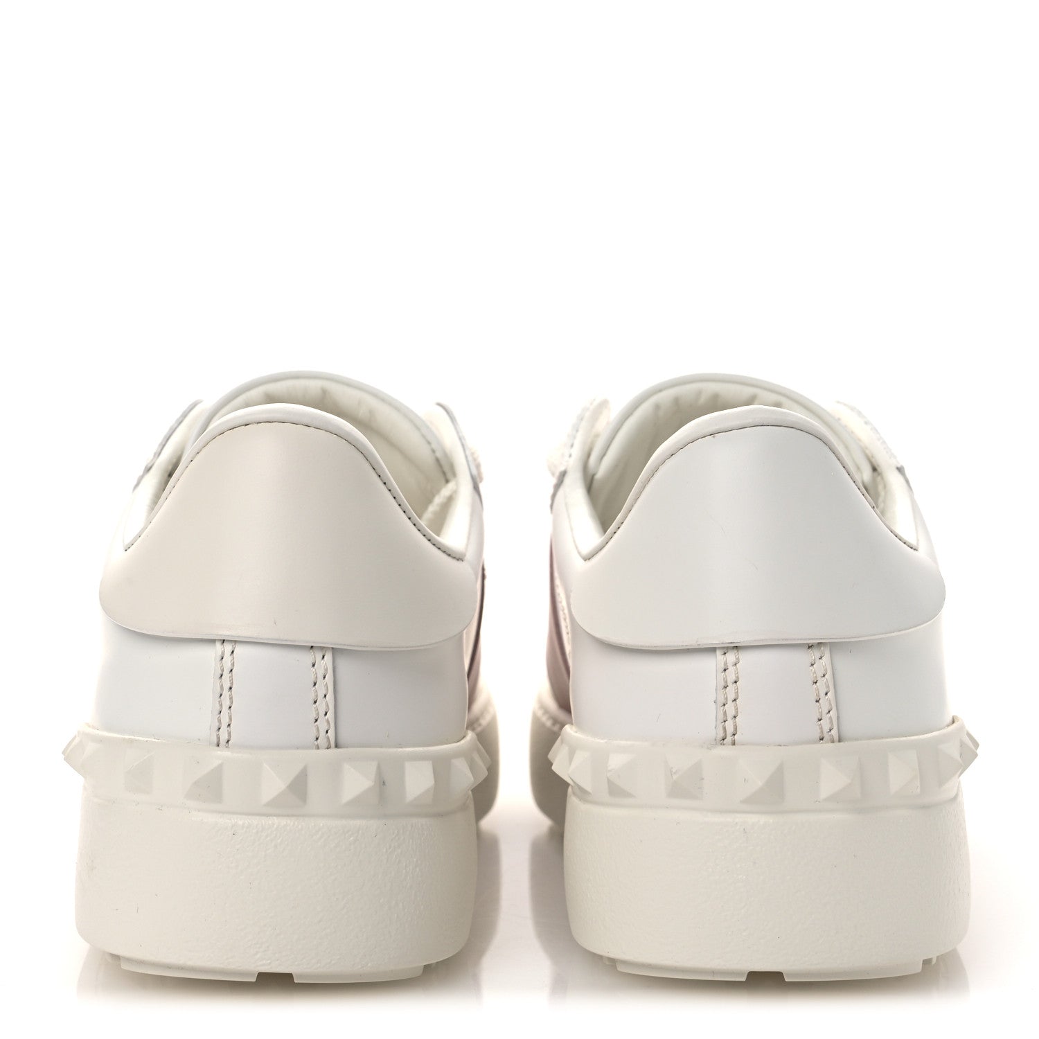 Valentino Garavani Calfskin Rockstud Open Sneakers 36 White