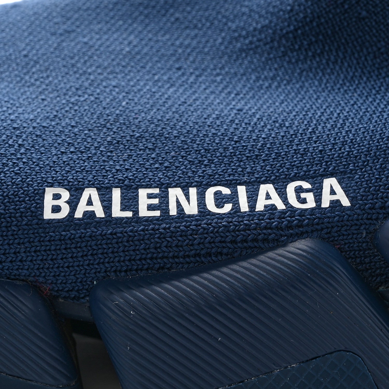 Balenciaga Neoprene Knit Womens Speed Sneakers 36 Navy Blue 8 of 11