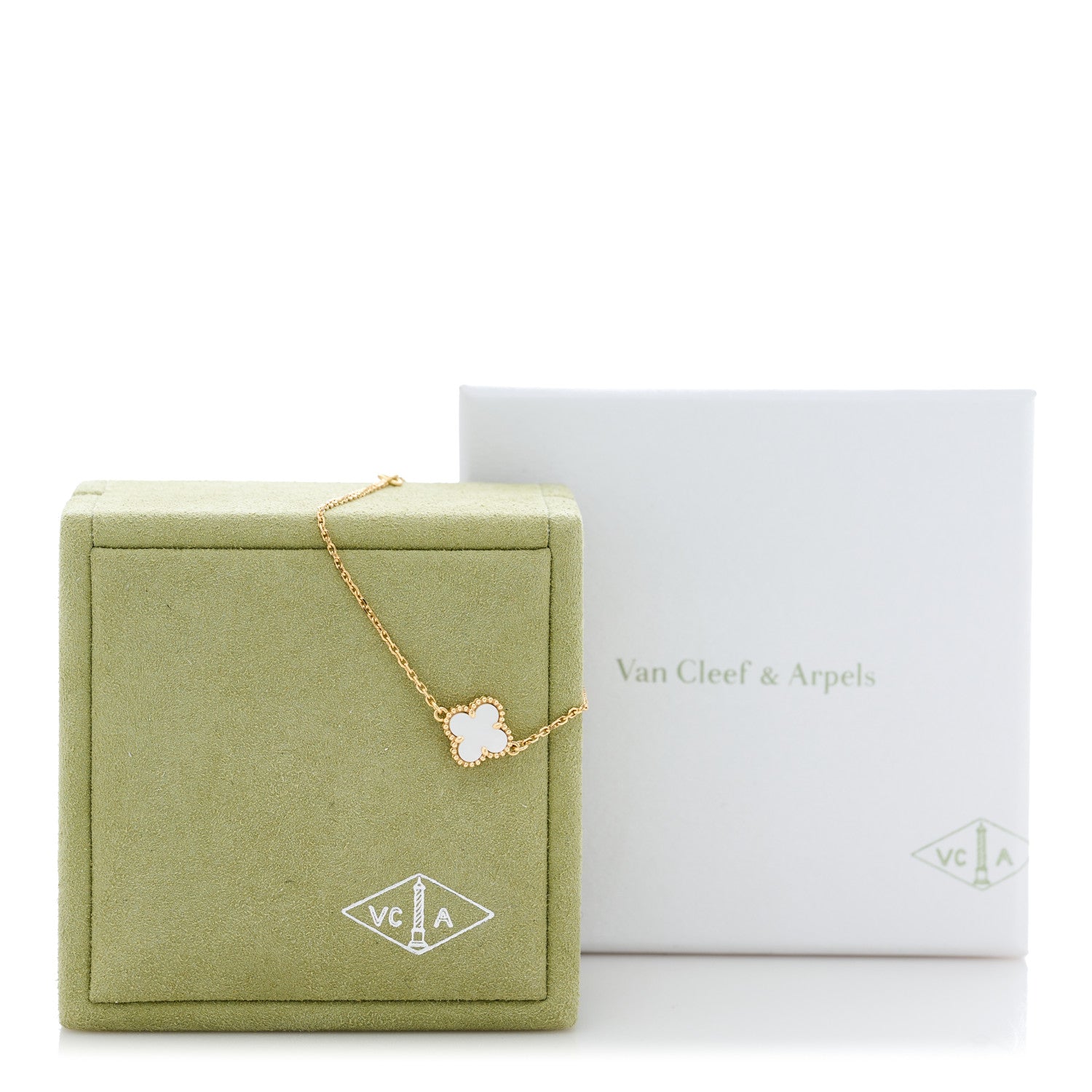 Van Cleef & Arpels 18K Yellow Gold Mother of Pearl Sweet Alhambra Bracelet 4 of 4