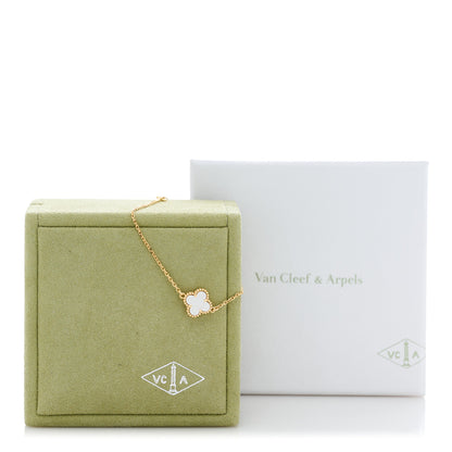Van Cleef & Arpels 18K Yellow Gold Mother of Pearl Sweet Alhambra Bracelet 4 of 4
