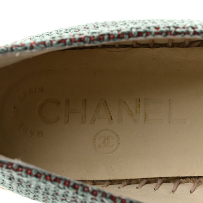 Chanel Toile Sequin CC Espadrilles 37 Green 8 of 9