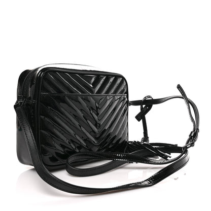 Saint Laurent Patent Calfskin Matelasse Monogram Lou Camera Bag Black 3 of 8