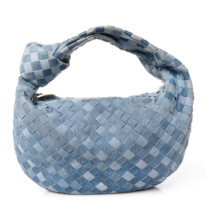 Bottega Veneta Nappa Denim Effect Intrecciato Teen Jodie Hobo Denim 1 of 11