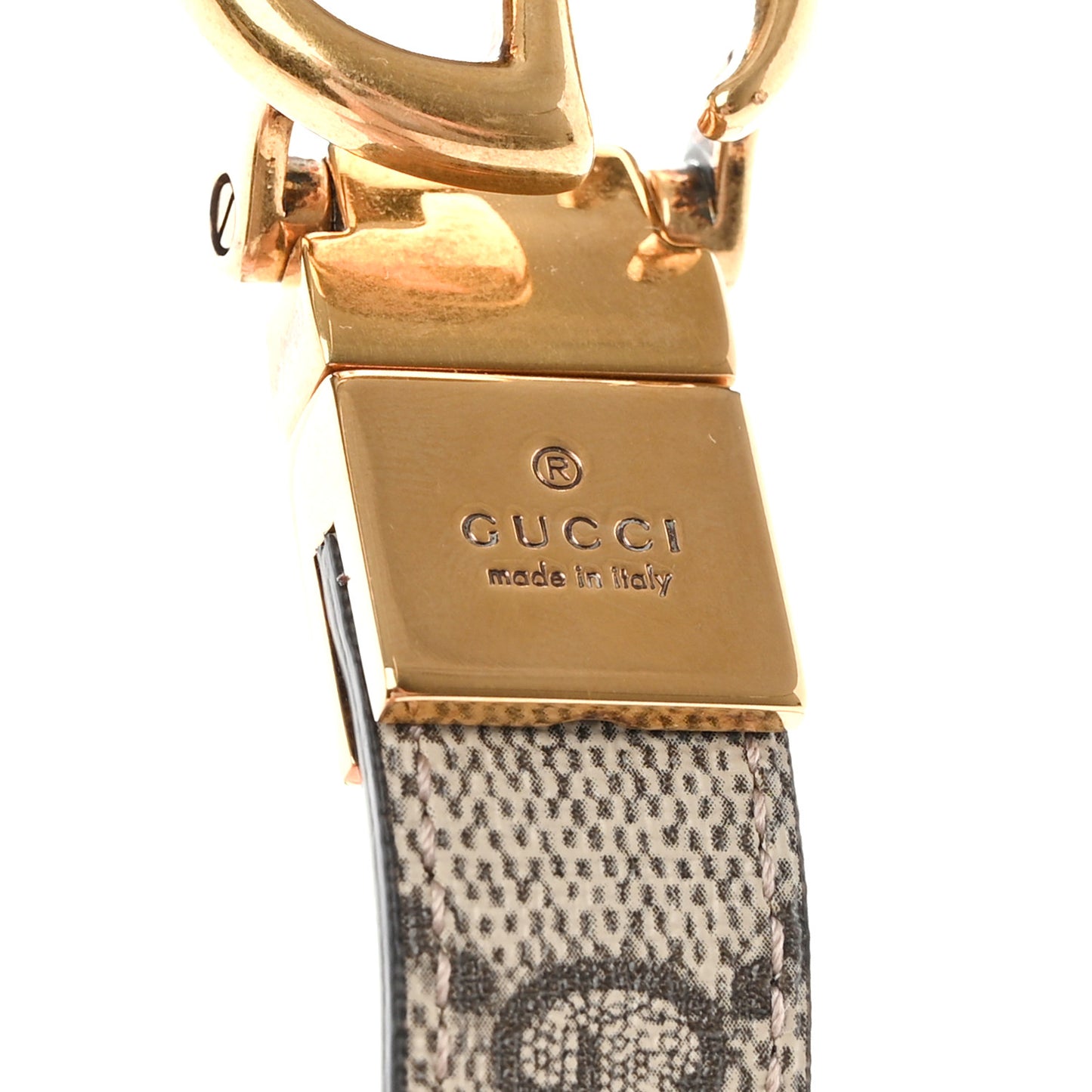 Calfskin GG Supreme Monogram Double G Reversible 20mm Belt 95 38 Beige New Acero
