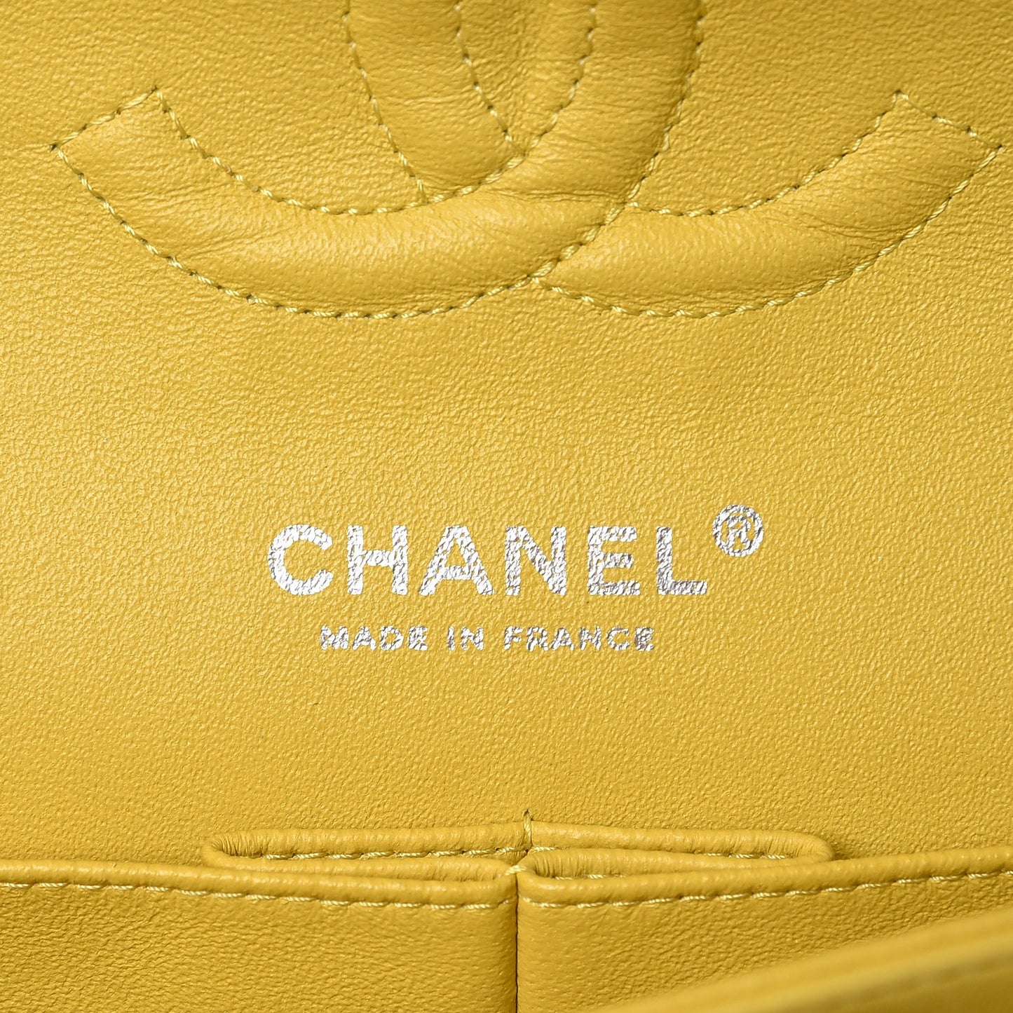 Lambskin Quilted Medium Double Flap Yellow