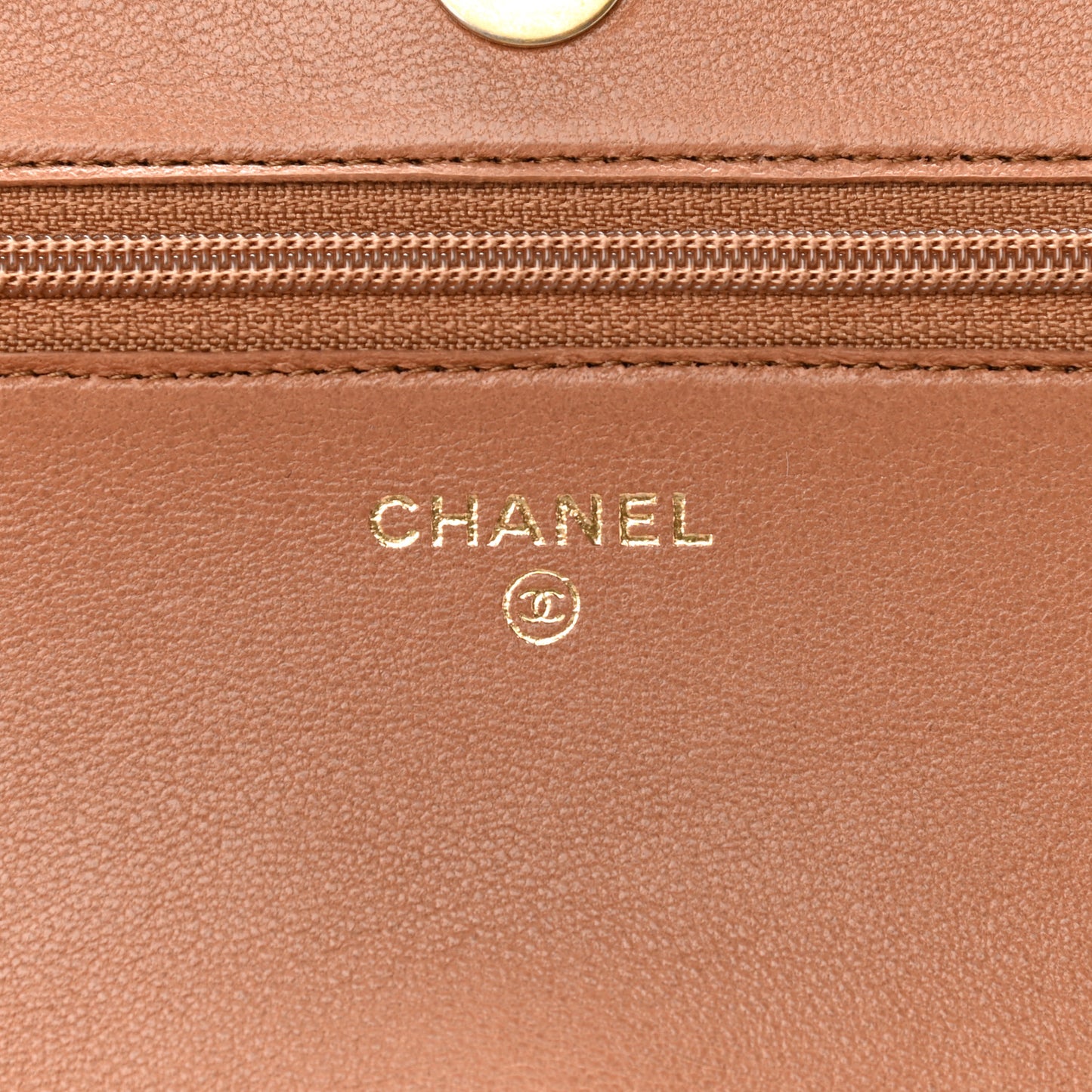 Lambskin Quilted Chanel 19 Wallet On Chain WOC Brown