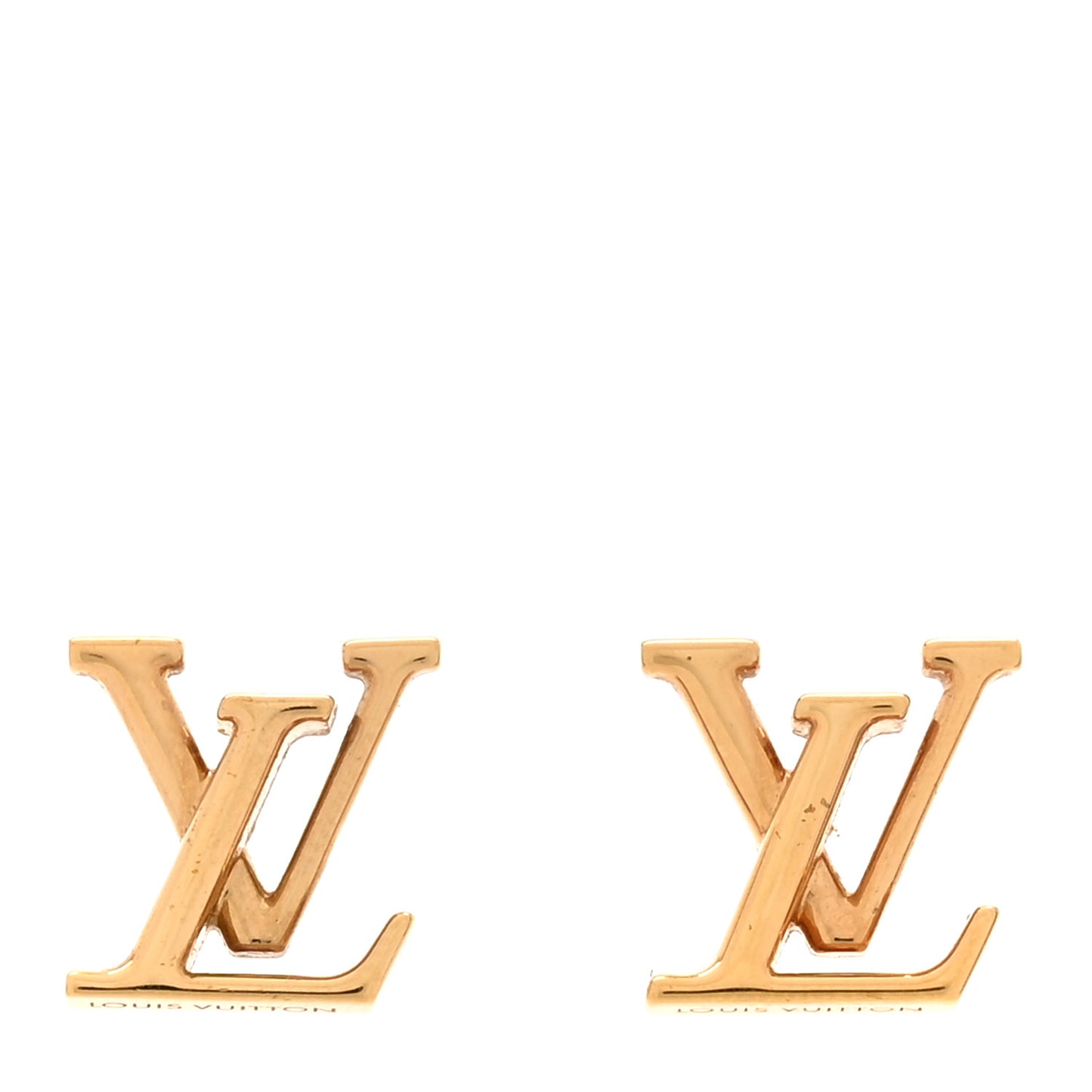 Metal Enamel LV Iconic Earrings Gold
