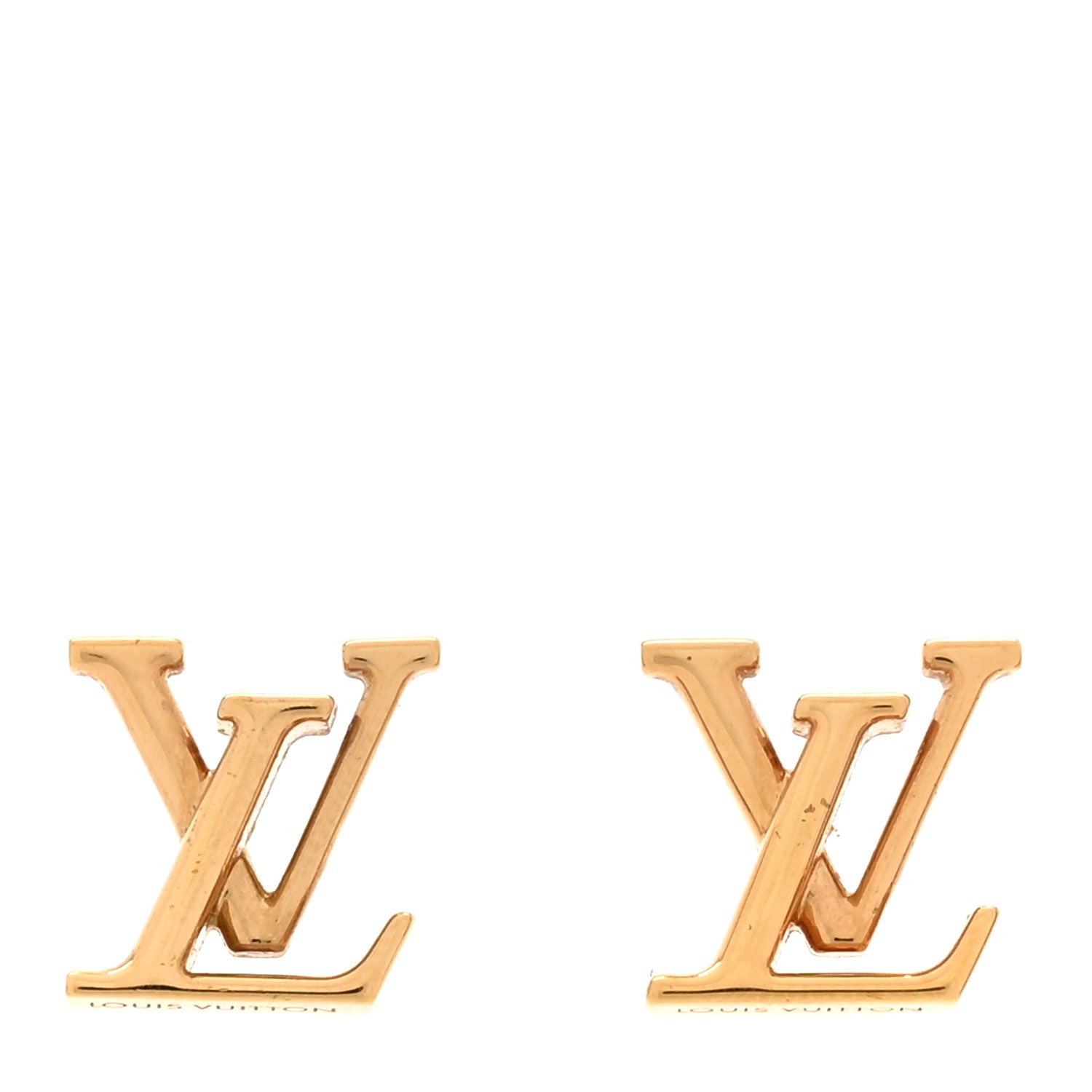 Louis Vuitton Metal Enamel LV Iconic Earrings Gold 1 of 6