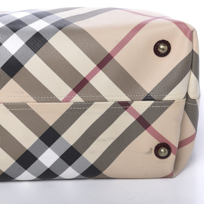Burberry Patent Trim Nova Check Medium Shopper Tote Burgundy 16 of 16