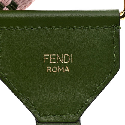 Fendi Ribbon Vitello King Logo Embossed Gingham Woven Adjustable Strap You Lilac 3 of 6