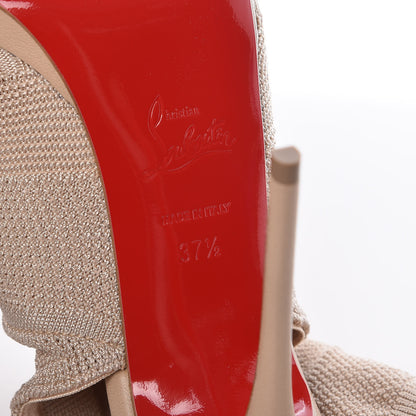Christian Louboutin Maille Tricot Nappa Cheminene 120 Sock Ankle Boots 37.5 Beige 6 of 8
