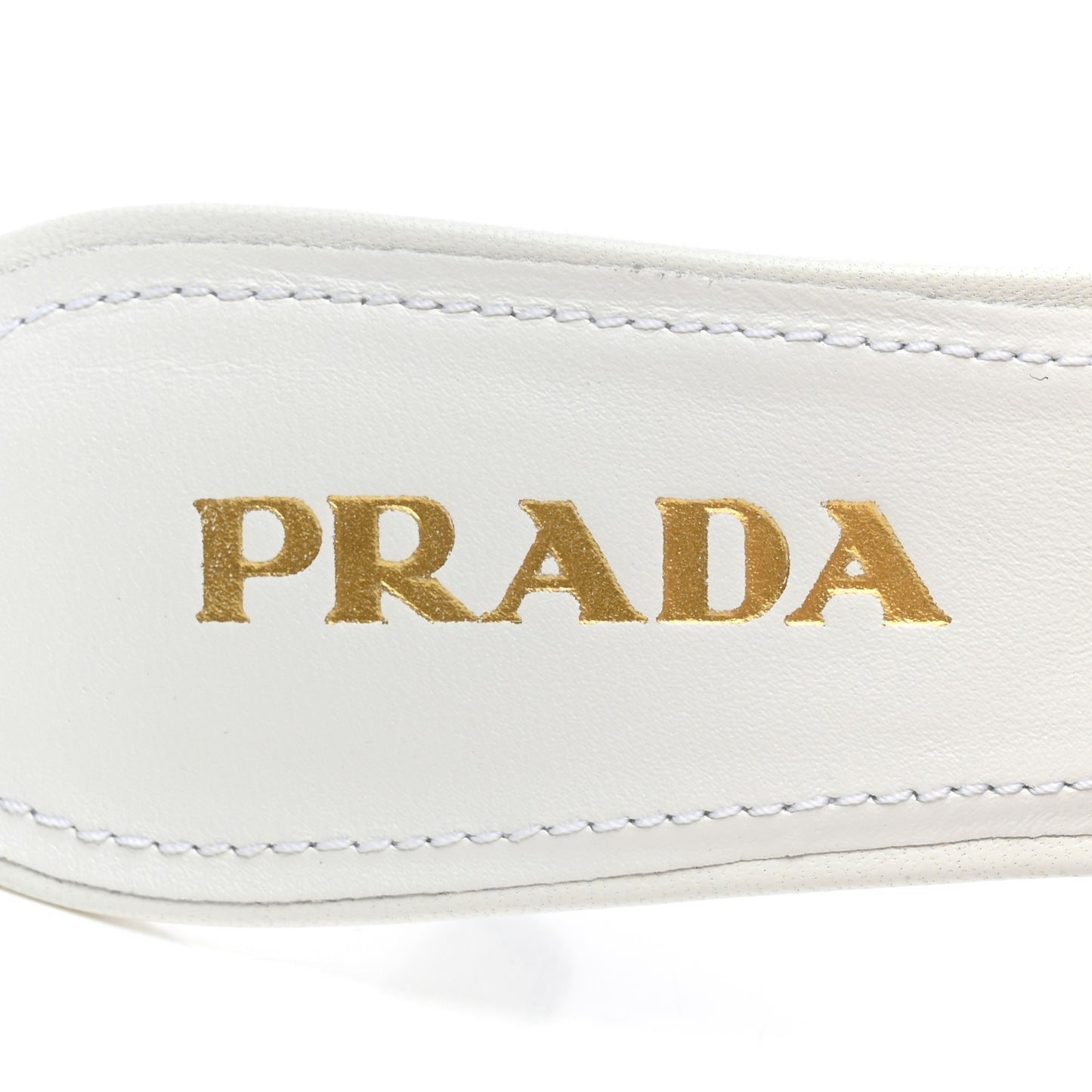 Nappa Logo Quilted Slide Sandals 36 White
