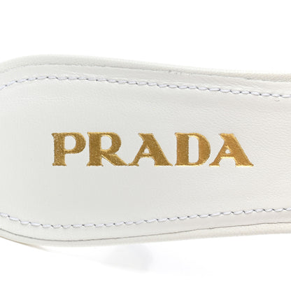 Prada Nappa Logo Quilted Slide Sandals 36 White 7 of 10