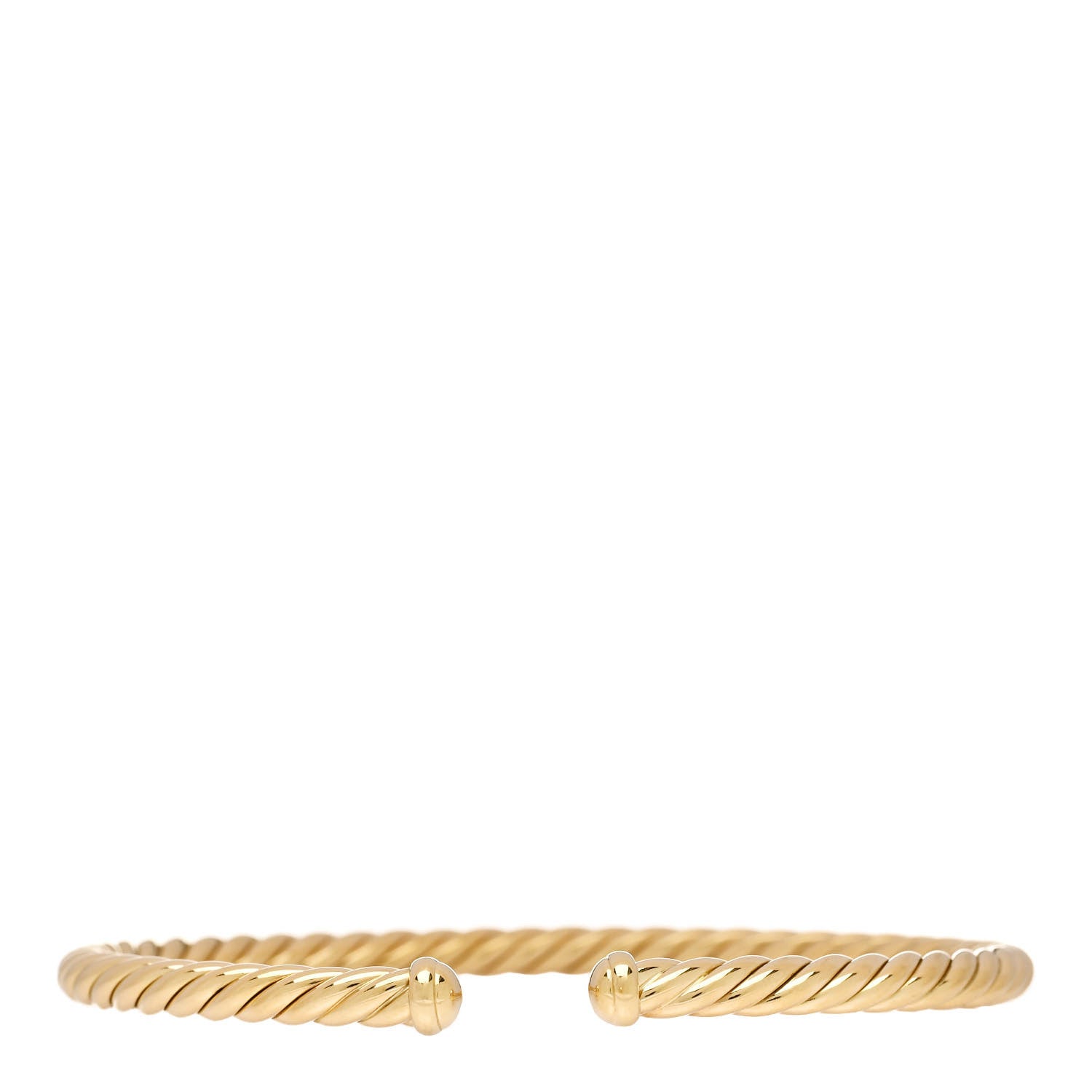 David Yurman 18K Yellow Gold 4mm Cablespira Bracelet 1 of 3