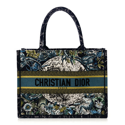 Christian Dior Canvas Embroidered Medium Zodiac Book Tote Blue Multicolor 1 of 11