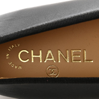 Chanel Lambskin Patent Cap Toe Ballerina Flats 39.5 Black 6 of 10