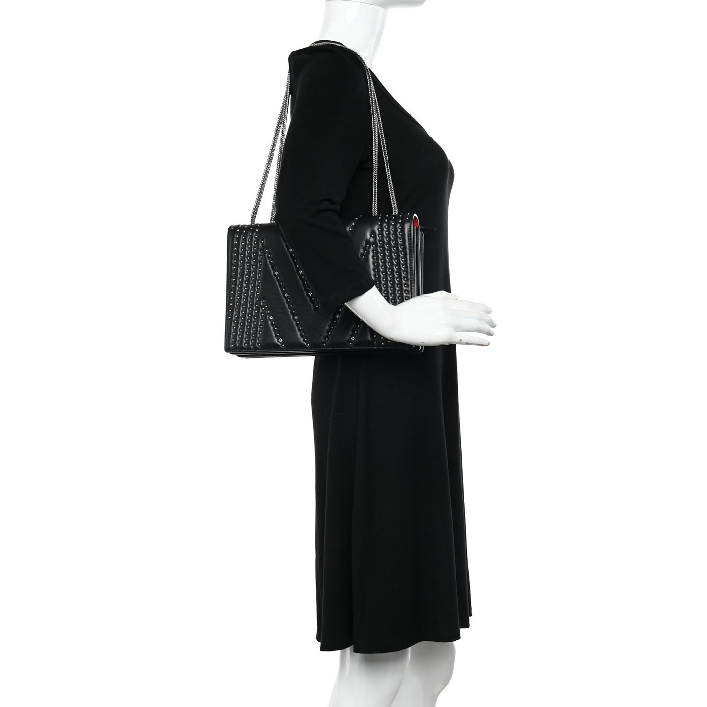 Lambskin Diamond Disco Flap Crossbody Bag Black