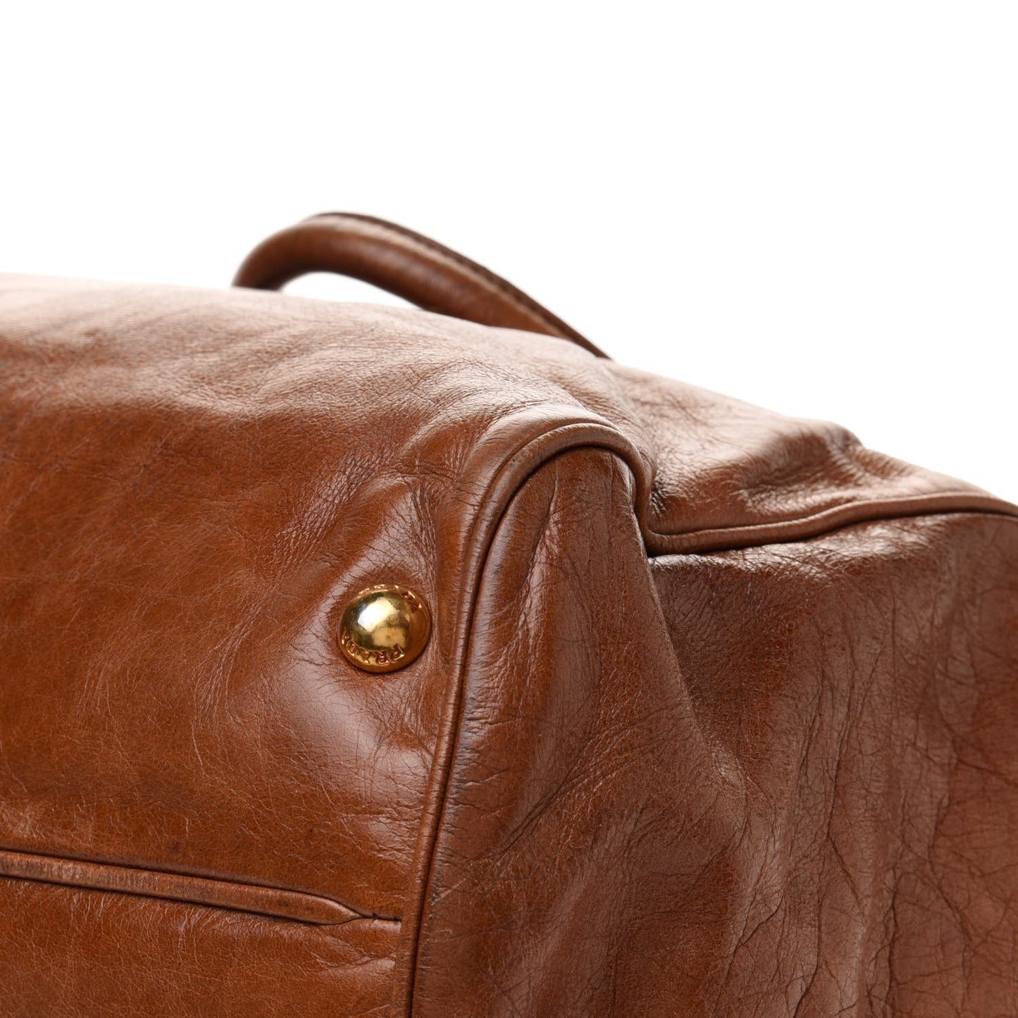 Soft Calf Shopping Tote Brown