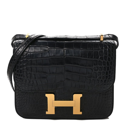 Hermes Matte Alligator Constance 18 Black 1 of 13