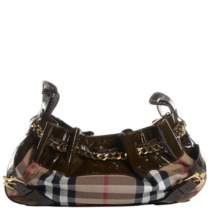 Burberry Patent House Check Margaret Bag Brown 1 of 10