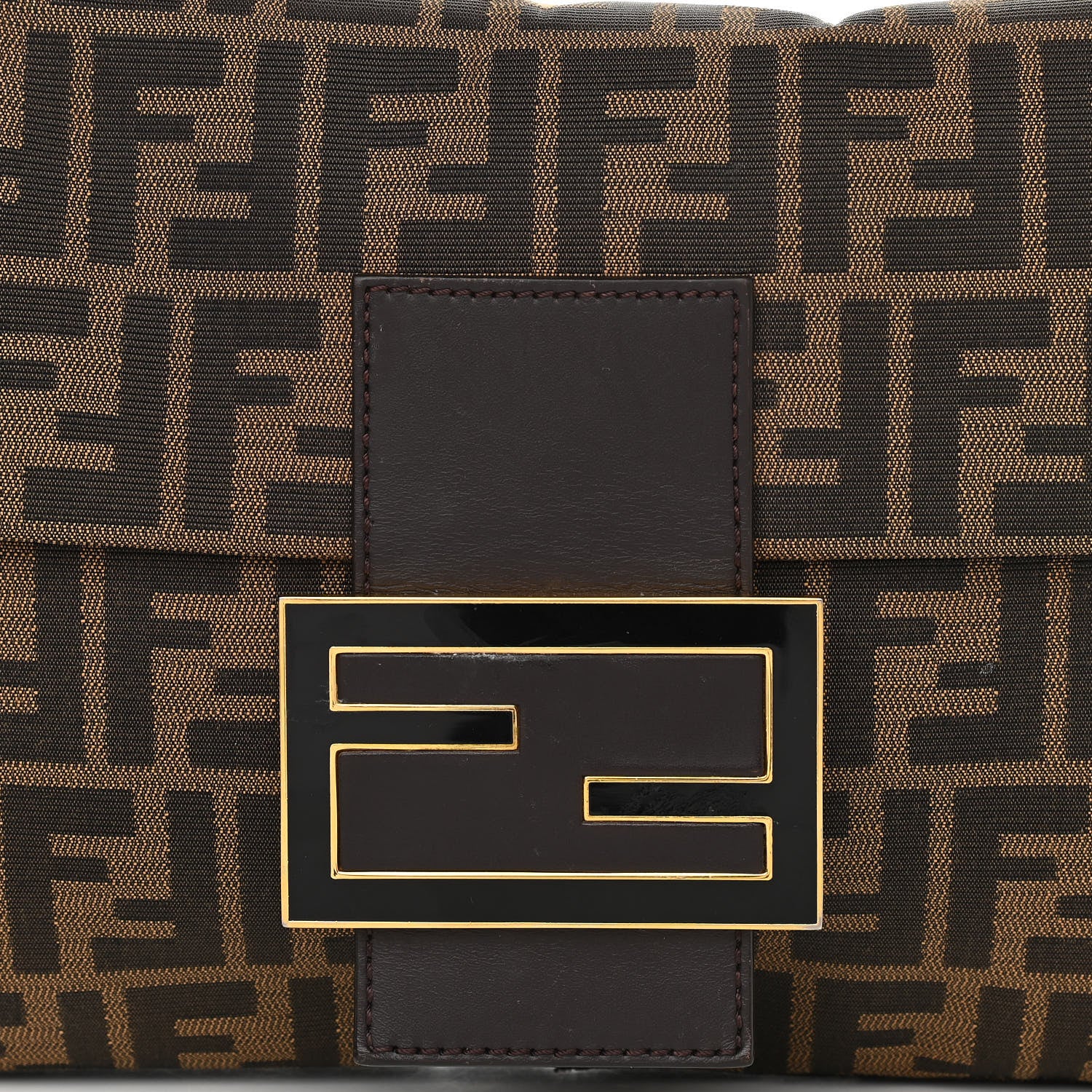 Fendi Zucca Vitello Messenger Baguette Tobacco 8 of 14