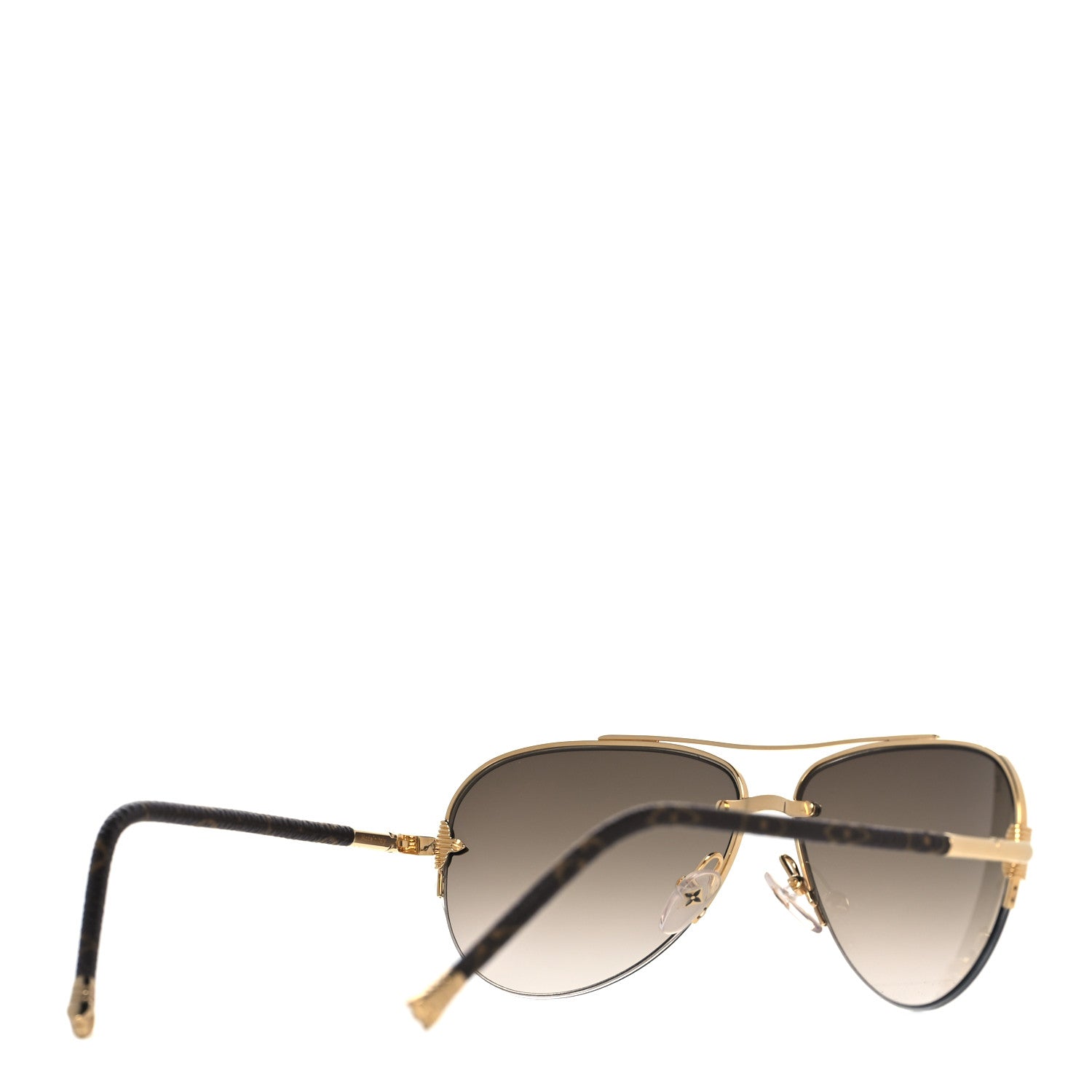 Louis Vuitton Monogram Petite Viola Pilote Aviator Sunglasses Z0571U Brown 4 of 9