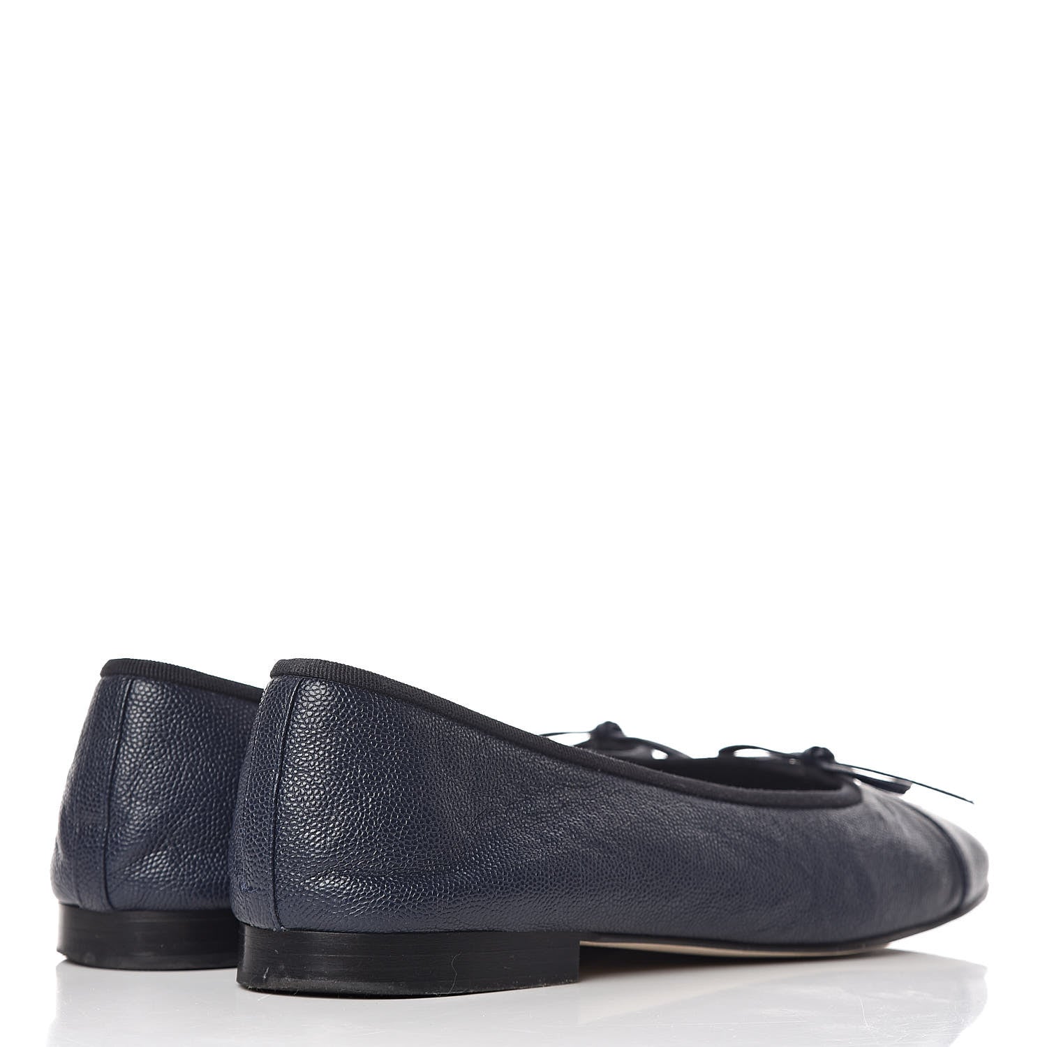 Chanel Caviar CC Cap Toe Ballerina Flats 41 Navy 4 of 17