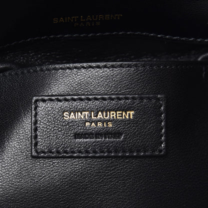 Saint Laurent Patent Calfskin Matelasse Monogram Small Vicky Chain Bag Black 6 of 6