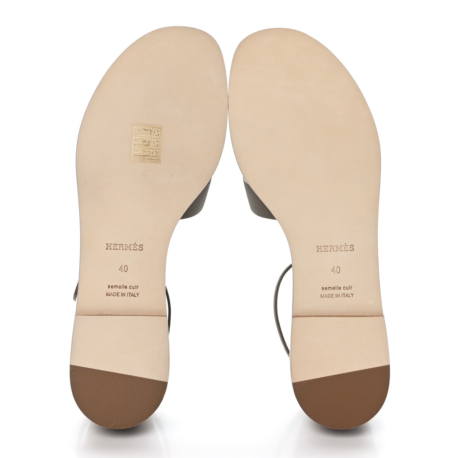 Hermes Epsom Santorini Sandals 40 Etoupe 5 of 9
