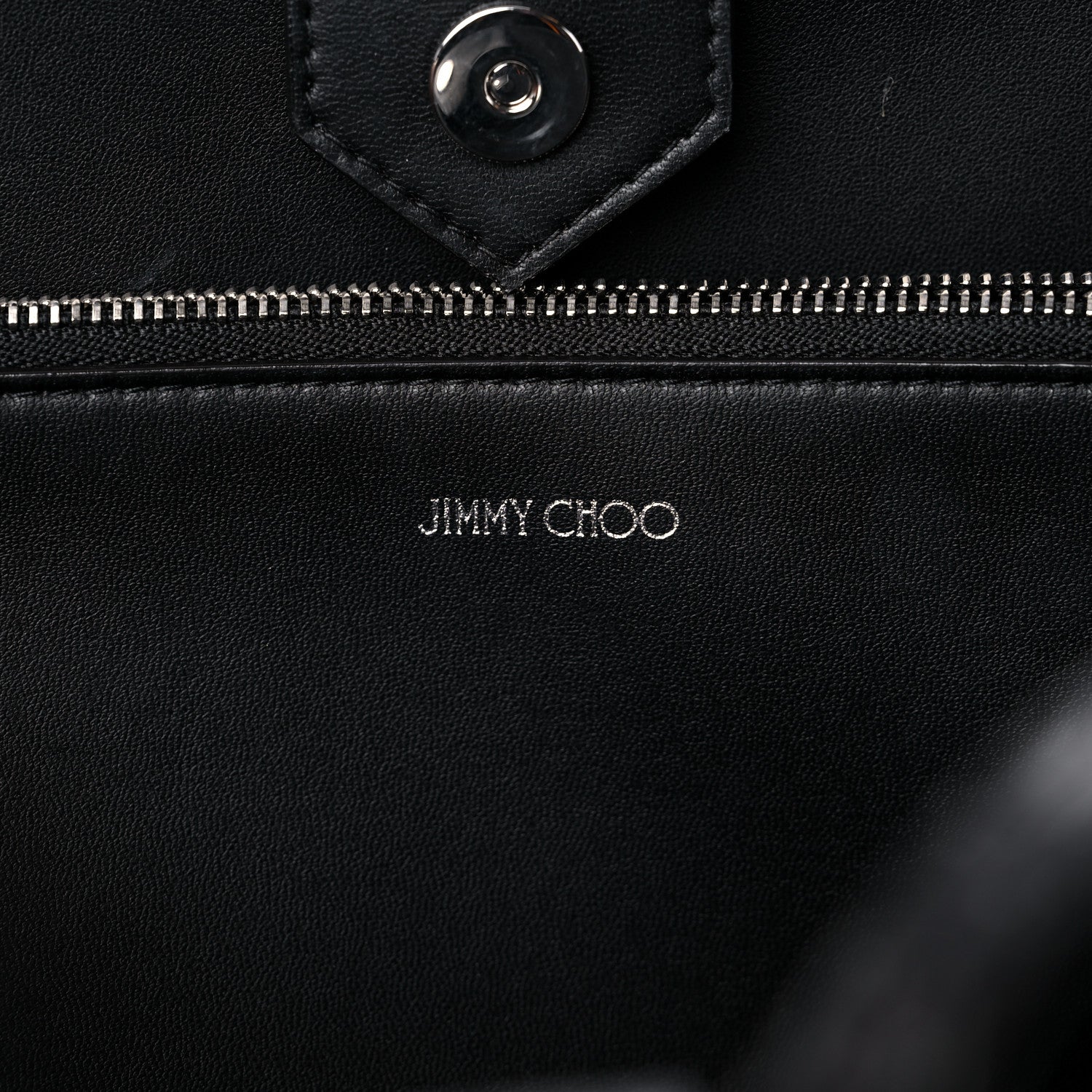 Jimmy Choo Snakeskin Embossed Calfskin JC Tote Anthracite 5 of 13