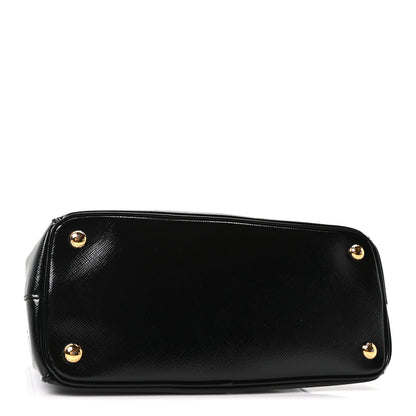 Prada Saffiano Vernice Small Galleria Double Zip Tote Black 4 of 10
