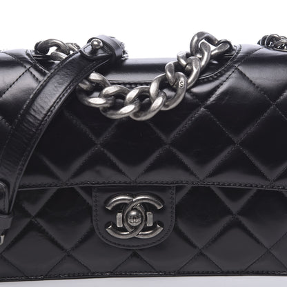 Chanel Glazed Calfskin Quilted Medium Perfect Edge Flap Black 11 of 12