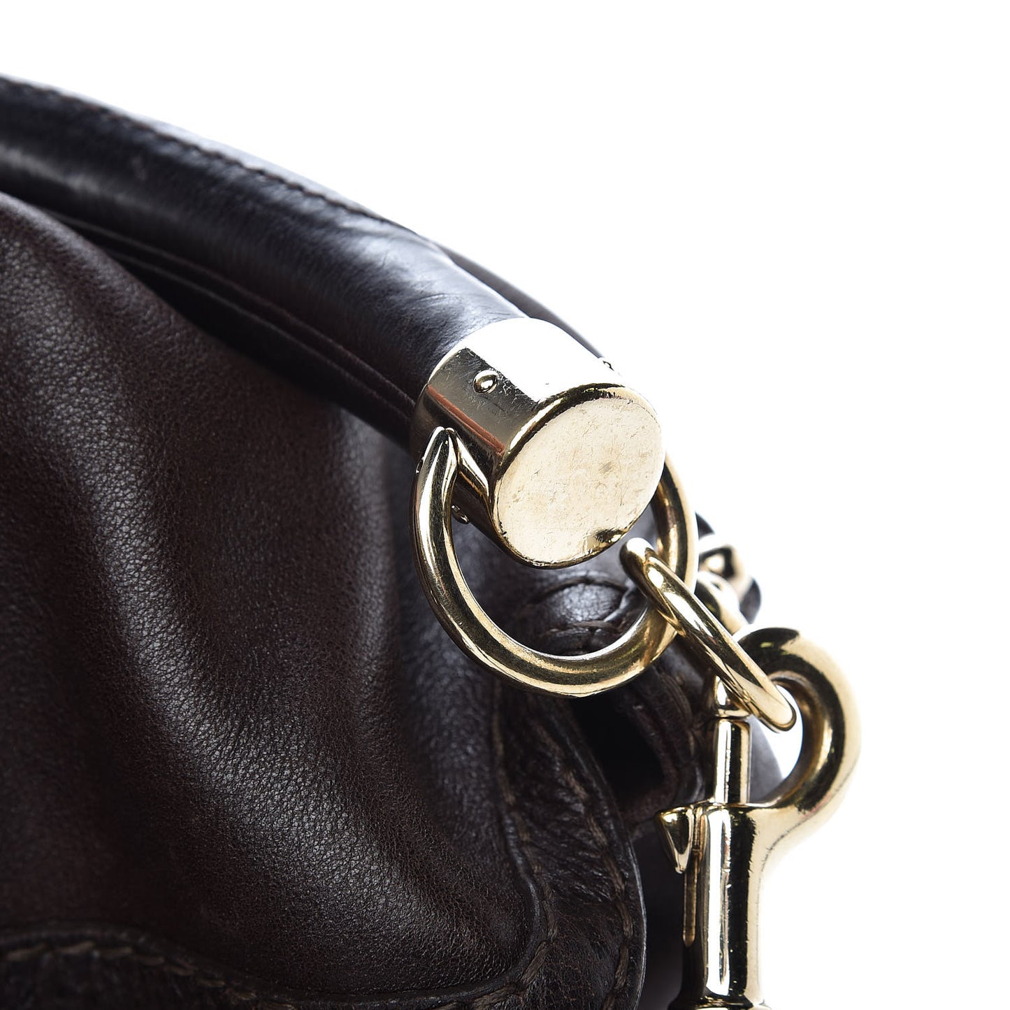 Calfskin Large Indy Top Handle Hobo Dark Brown