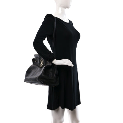 Valentino Garavani Pebbled Calfskin Large JoyLock Satchel Black 2 of 8