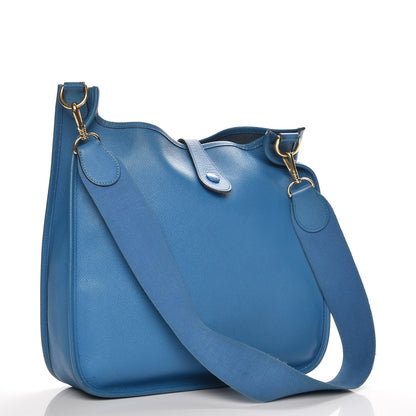 Hermes Courchevel Evelyne GM Bleu France 3 of 7