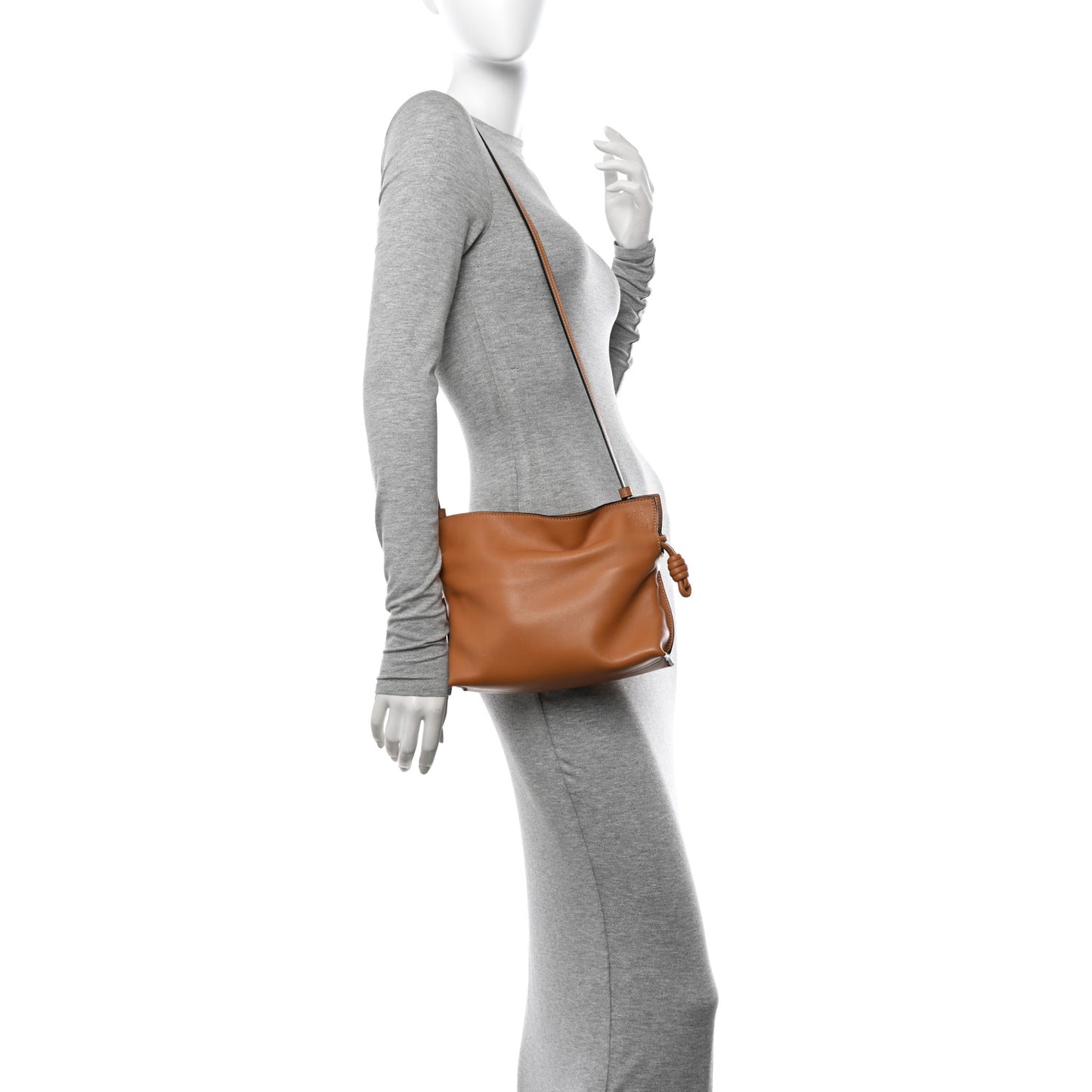 Calfskin Mini Flamenco Knot Clutch Warm Desert