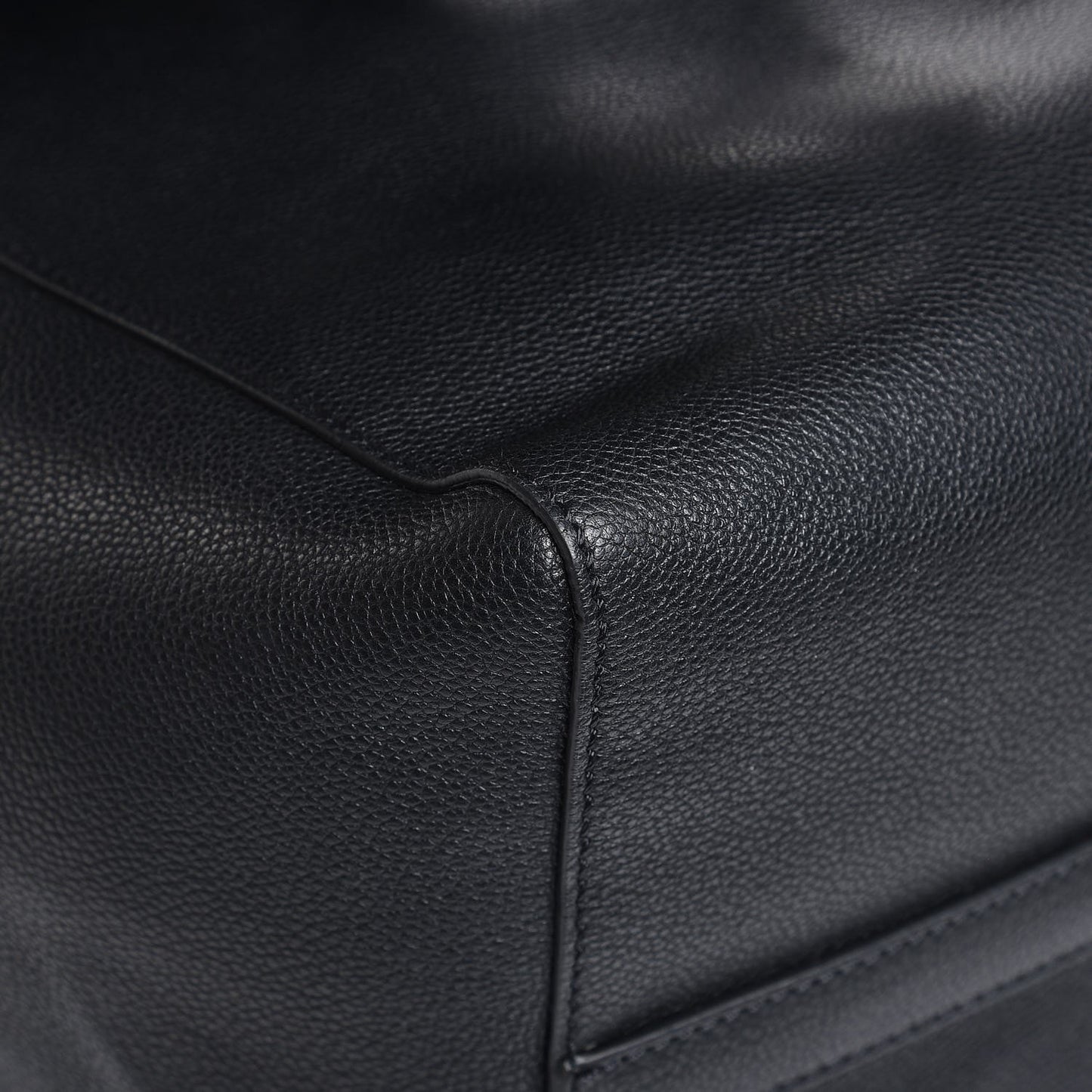 Grainy Calfskin Large Bonded Tote Black
