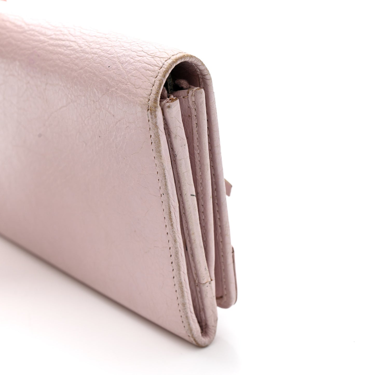 Agneau Classic Hardware Money Wallet Rose Poudre