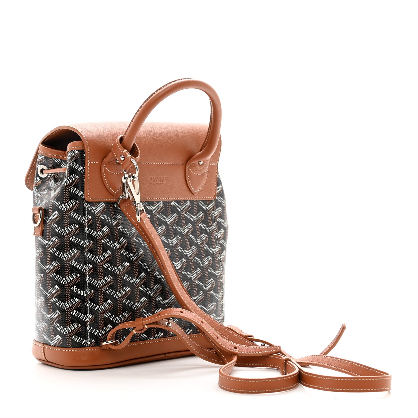 Goyardine Calfskin Mini Alpin Backpack Black Gold