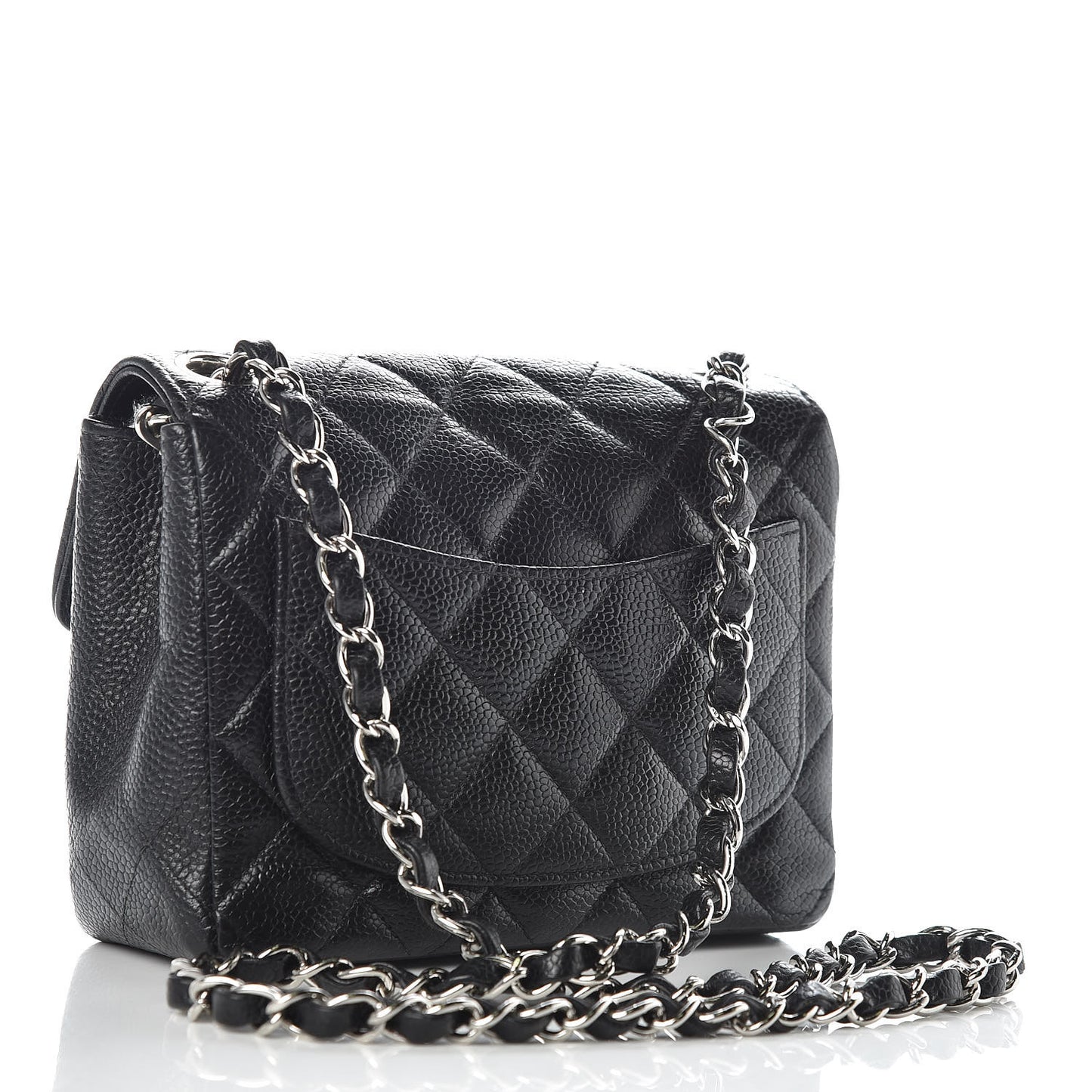Caviar Quilted Mini Square Flap Black