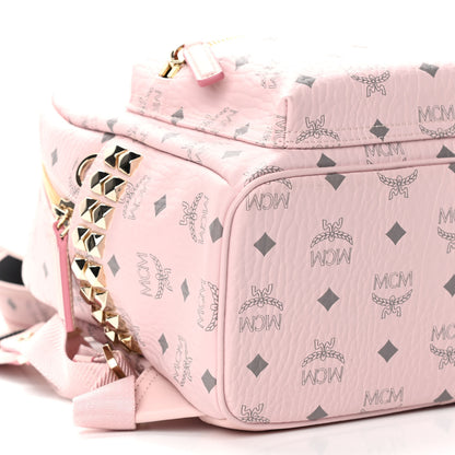 MCM Visetos Small Side Stud Stark Backpack Light Pink 7 of 8