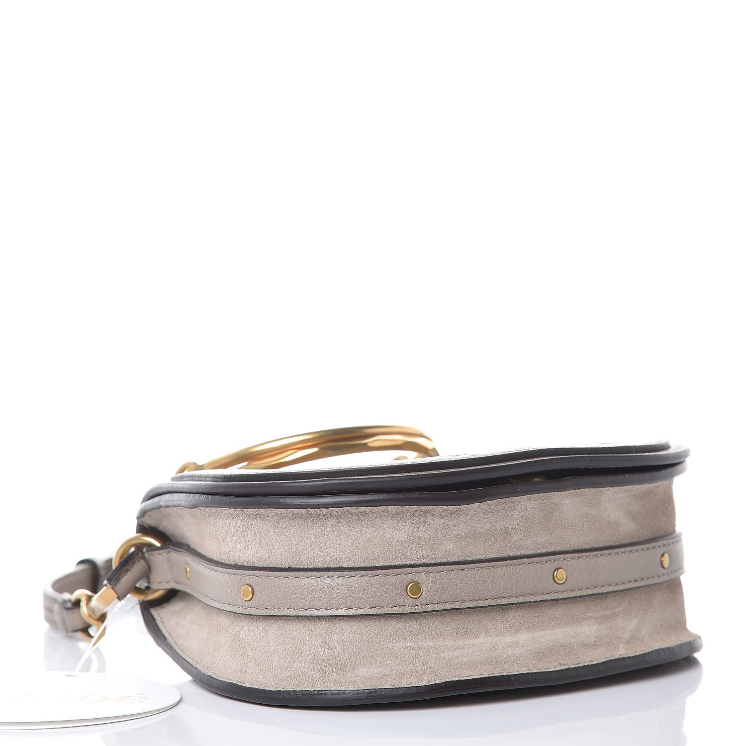 Chloe Calfskin Suede Small Nile Bracelet Bag Motty Grey 4 of 7
