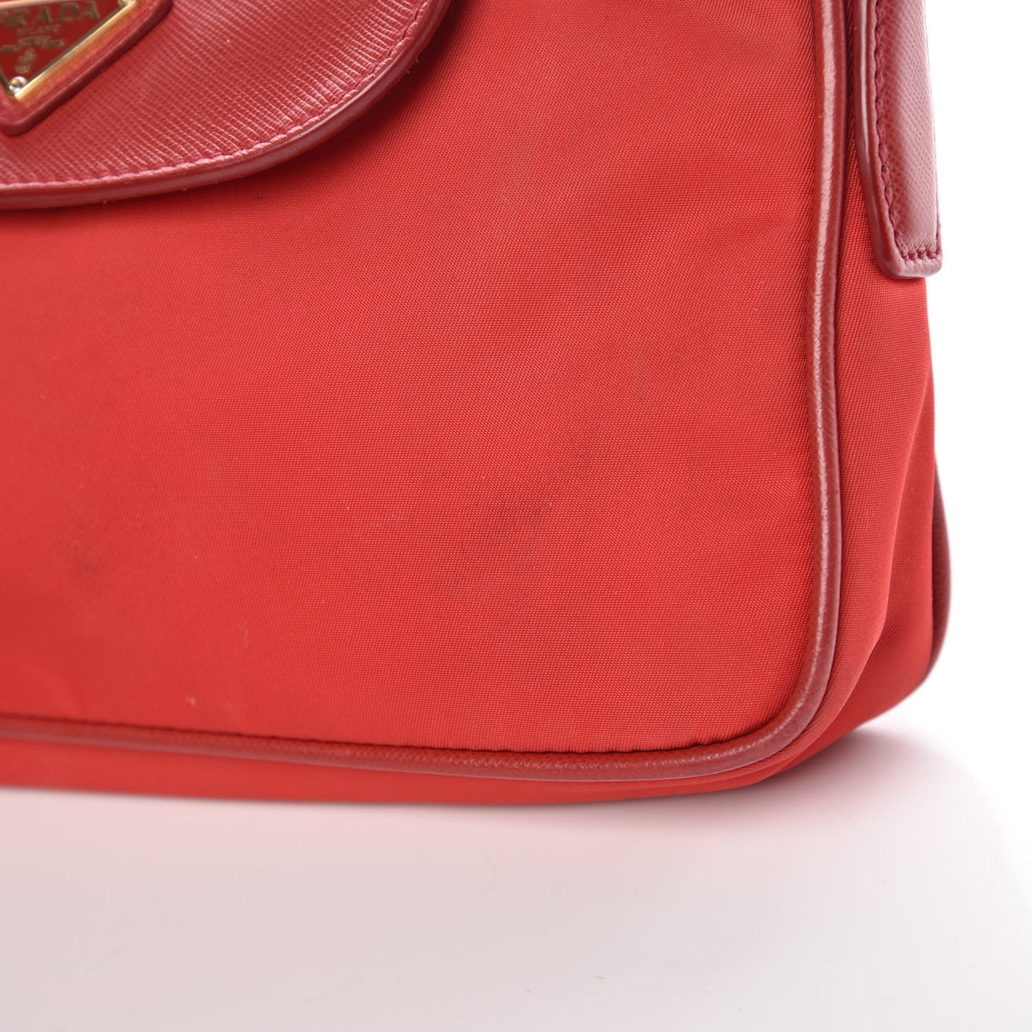 Tessuto Nylon Saffiano Crossbody Bag Rosso