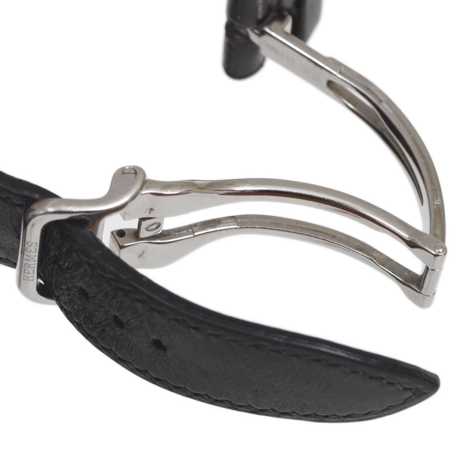 Hermes Stainless Steel Barenia 30mm Harnais Quartz Watch Noir 7 of 8