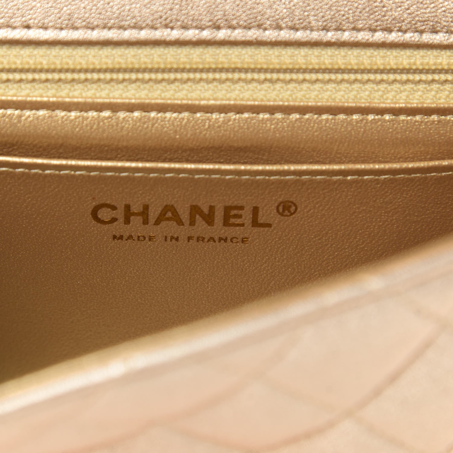 Chanel Metallic Lambskin Quilted Mini Square Flap Gold 6 of 11
