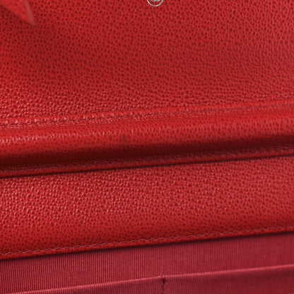 Chanel Grained Calfskin Quilted CC Box Wallet On Chain WOC Red 14 of 14