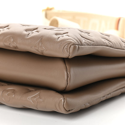 Louis Vuitton Lambskin Embossed Monogram Coussin PM Taupe 8 of 8