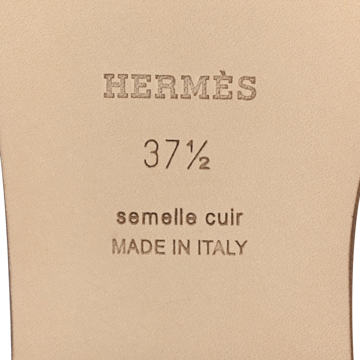 Hermes Box Calfskin Oran Sandals 37.5 Gold 7 of 10