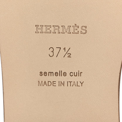 Hermes Box Calfskin Oran Sandals 37.5 Gold 7 of 10