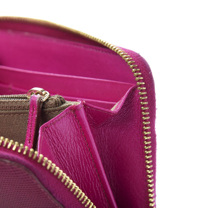 Fendi Vitello Birkin Logo Zip Around Wallet Rosa 9 of 12
